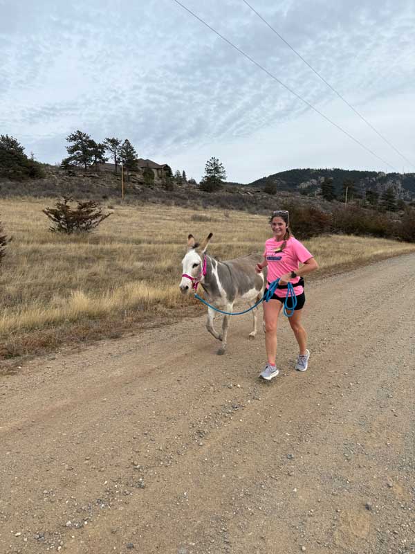 Running with donkey