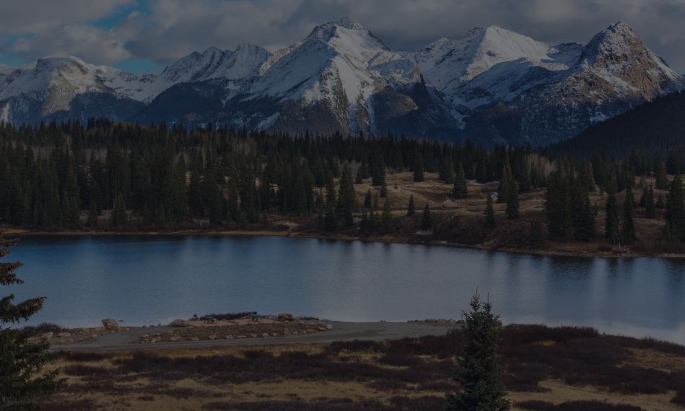 lake under mountains